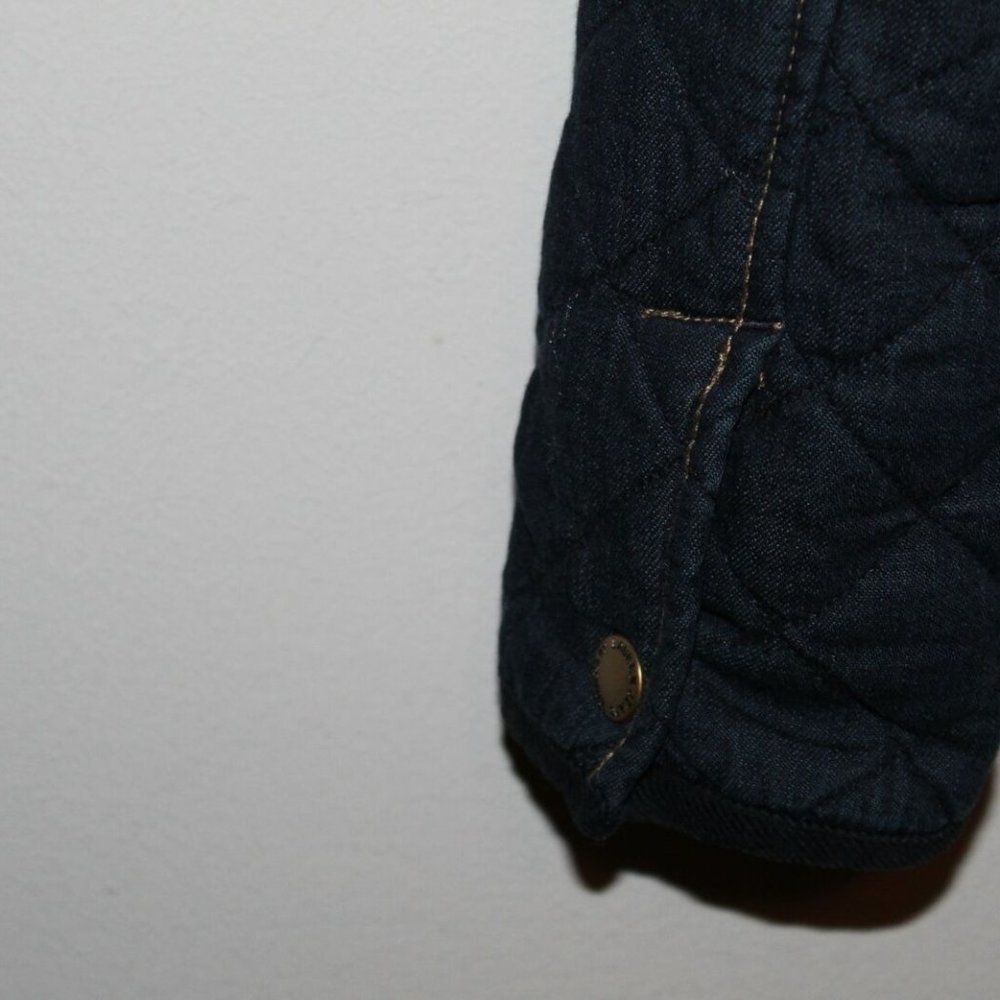 Lauren Ralph Lauren Quilted Denim Barn Jacket Corduroy Trim Collar Medium HW9832 - Picture 9 of 12